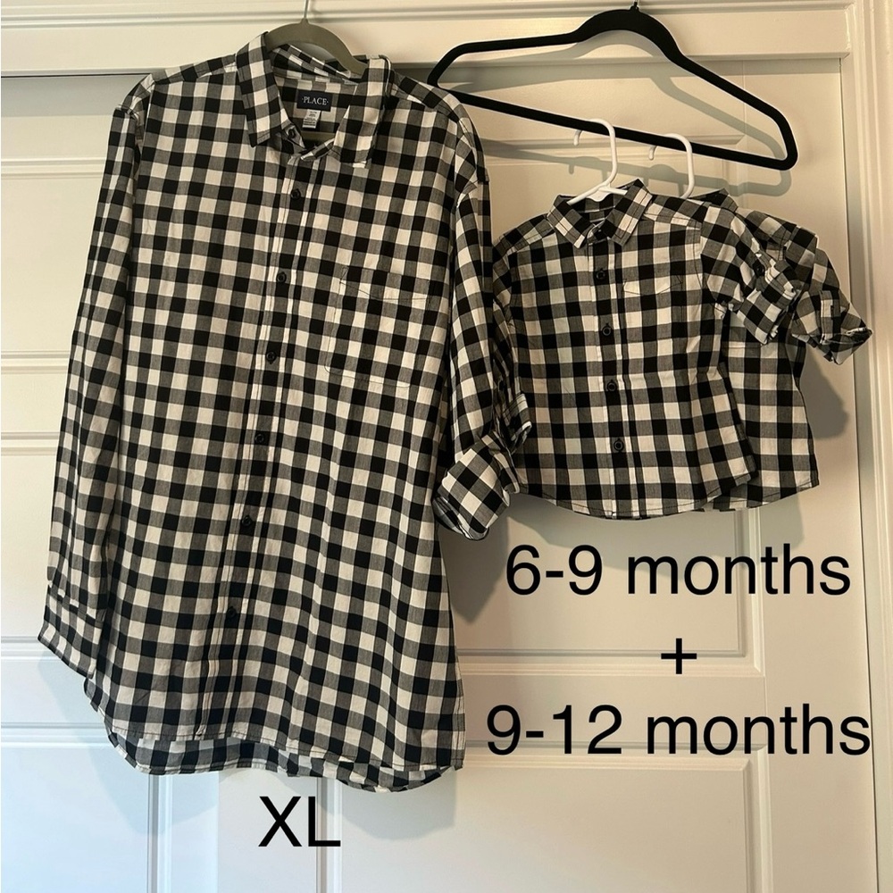 Black and White Checkered Shirt Set